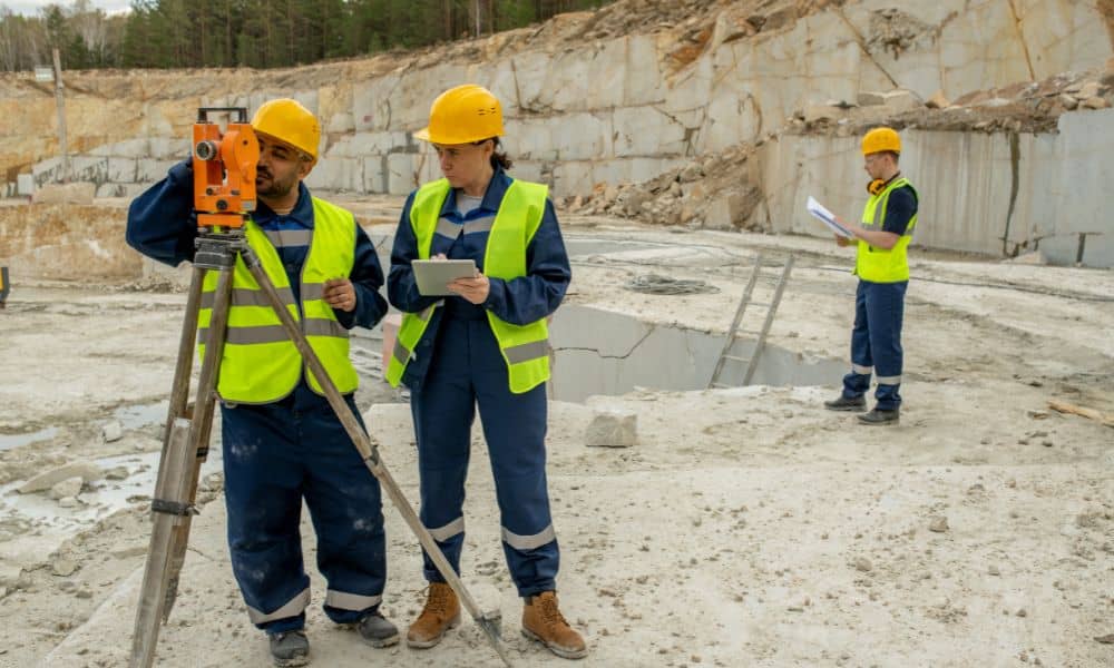 Surveying apprenticeship alta land title survey - ALTA SURVEY Massachusetts Apprentice land surveyors learning to use total station under supervision during ALTA Land Title Survey fieldwork